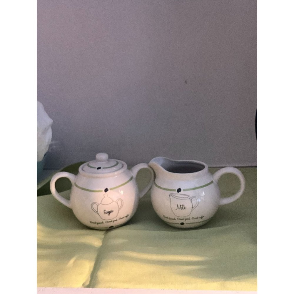 THL Ceramic Retro Diner Sugar & Creamer Set